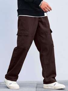 Pantalon cargo pour homme, streetwear, coupe régulière, multi-poches, jean durable, élégant, vintage, hiver, tenue de tous les jours, pour urbain et décontracté - Product Image 3