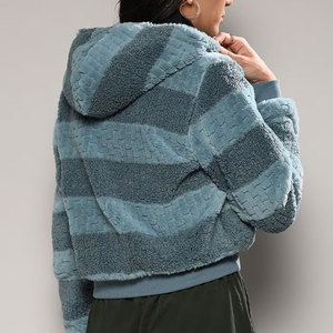 Cremallera Collar Up Premium Made Mujeres Sherpa Fleece Hoodie Nuevo 2025 Presupuesto Friendly Article Mujeres Sherpa Jacket - Product Image 2