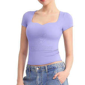 Ropa cómoda Precio bajo Slim Fit Camisetas Mujeres Fitness Use Slim Fit Camisetas Tamaño personalizado Slim Fit Camisetas - Product Image 1