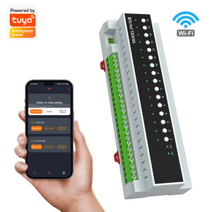 Module de contrôle de pièce intelligent Tuya <span class=keywords><strong>WiFi</strong></span> 16 canaux, module de commutation sur rail DIN, contact sec RS485, <span class=keywords><strong>relais</strong></span> 50A, RCU hôtelier PST-PN16-EA - Product Image 1