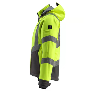 Vêtements de travail d'hiver softshell haute visibilité avec logo personnalisable pour hommes Vêtements de sécurité imperméables réfléchissants haute visibilité avec fermeture éclair - Product Image 4