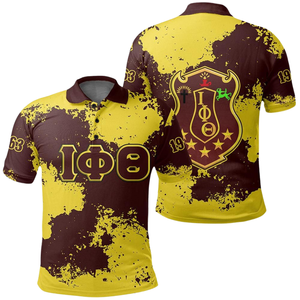 Camiseta Polo Bordada Iota Phi Theta 1963 para Hombre, Fraternidad Griega, Liga Ivy, Universitaria - Product Image 3
