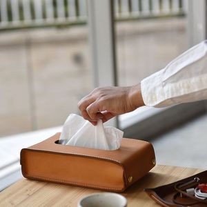 Nouvelle conception de boîte à mouchoirs rectangulaire en cuir décorative pour la maison, porte-papier toilette créatif de haute qualité - Product Image 2