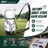 Sac d'accessoires de golf en cuir PU de qualité supérieure, broderie, imperméable, couleur personnalisée, pochette pour objets de valeur de golf, organisateur à fermeture éclair, direct