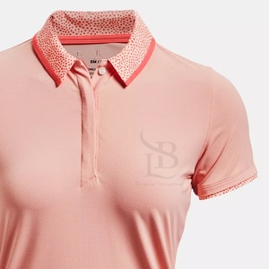 <b>Women's</b> Custom Logo Knitted for <b>Polo</b> Neck T-<b>Shirt</b> Dress Solid Pattern Wholesale Rate OEM Customizable Top for Golf Cheap Price - Product Image 2