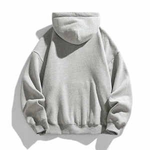 Mens <b>Light</b> <b>Grey</b> Pullover Hoodie Plain Hooded Sweatshirt Casual Winter Wear Soft Fleece Street Style Hoodie - Product Image 2