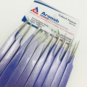 ที่หนีบขนตาปลอมสีฟ้าแวววาวปลายแหลมทำจากสเตนเลสออกแบบโลโก้ได้ตามต้องการ - Product Image 3