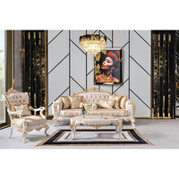 Ensemble de canapés sectionnels en bois massif de luxe classique Marissa Craftsman, construction durable, qualité artisanale, salon, appartement, villa