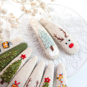 Embroidery <b>Hair</b> Clips <b>for</b> <b>Girls</b> Women, Vintage <b>Hair</b> Clips, <b>Hair</b> <b>Accessories</b> Elegant Floral Embroidery Gift OEM Made in Vietnam - Product Image 4