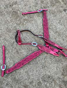 ชุดหนังจระเข้ headstall ขอบเรียบราคาไม่แพง headstall หนังจระเข้และชุดแทคคอเต้านมสบายสำหรับม้า - Product Image 4