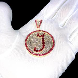 Colgante y abalorio fino de Plata de Ley 925 personalizado estilo Hip-Hop Moissanite círculo inicial Iced Letter busto rapero diamante joyería - Product Image 3