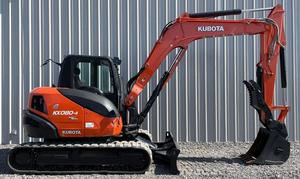 LIVRAISON GRATUITE MINI-EXCAVATRICE KUBOTA KX080-4 66 CV CABINE CLOSERE APPROUVÉE EPA CE Moteur hydraulique auxiliaire Pompe à engrenages PLC. - Product Image 3