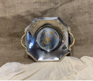 Tazón de rosas de acero vintage italiano de buena calidad, éxito de ventas al por mayor, plato seguro para dulces Chapado en plata, vajilla moderna para restaurante - Product Image 1