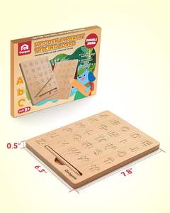 Cubo de letras de madera 3D, alfabeto de doble cara, práctica de escritura, rompecabezas de aprendizaje Montessori, juguete ecológico para - Product Image 2