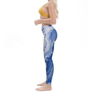 Venta al por mayor de mallas de sublimación para las mujeres en blanco pantalones de yoga con paneles de malla transpirable mallas de gimnasio para Fitness y Activewear - Product Image 4