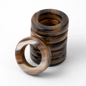 Rond de serviette Rond de serviette en corne de buffle de luxe 6 pièces Vaisselle faite à la main Article décoratif Rond de serviette - Product Image 1