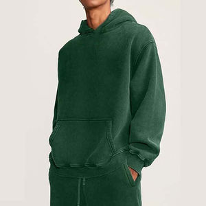 Sudadera con Capucha para Hombre, Estilo Urbano, Lavado Ácido, Tejido de Punto, Sin Forro, Antiarrugas, Corte Regular, Invierno, Tinte Liso, 100% Algodón - Product Image 6