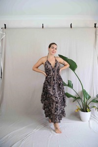 Nouvel arrivage de robes d'été à bretelles spaghetti imprimées léopard Maxi robes pour femmes élégantes à la mode robe sexy de soirée à longueur de plancher - Product Image 2