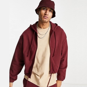 Algodón de rizo francés Diseño personalizado Boxy Crop Heavyweight Drop Shoulder Sudadera con capucha de gran tamaño Ropa de calle Todos Los tamaños disponibles - Product Image 1