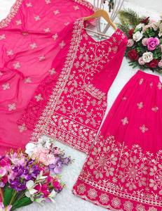 Top De Fiesta De Diseñador-Plazzo Con Dupatta - Product Image 6
