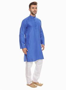Export Quality Stylish Navy Blue Kurta <b>Pajama</b> <b>Set</b> <b>for</b> Eid Diwali Wedding Ceremonies and Evening Wear Available <b>for</b> Export Price - Product Image 4