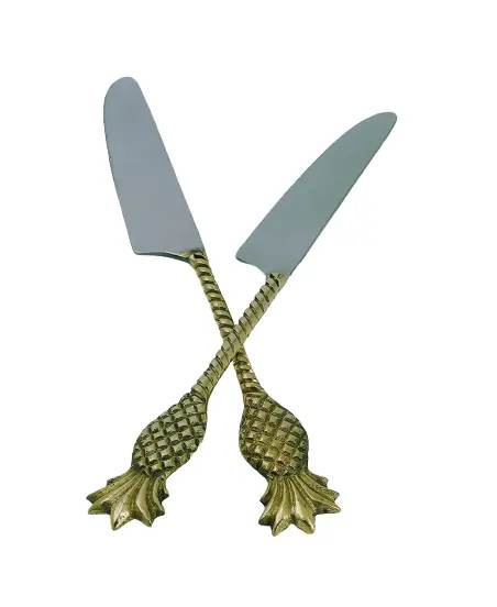 Multifunzionale coltello da burro in ottone dorato acciaio burro coltello in acciaio inox spandiconcime posate