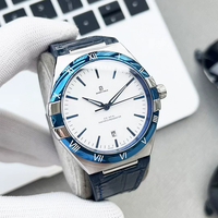 Montre Homme de Luxe 2025 OEM ODM, Design Original, Affichage de la Date, Bracelet en Cuir, Grand Cadran à Aiguilles, Boîtier en Alliage, Style Plongeur