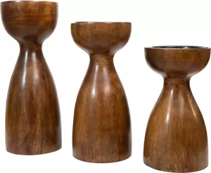 High Quality Vintage Pillar Handmade Wooden <b>Candlestick</b> <b>Holder</b> Creative Candle Stand Home Wedding & Party Decor - Product Image 2