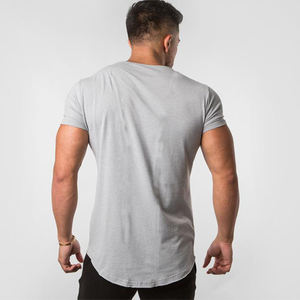 Venta al por mayor de moda respetuosa con el medio ambiente de compresión de bambú en blanco 100% algodón ropa de gimnasio camiseta para hombres transpirable deportes ajuste suelto - Product Image 4