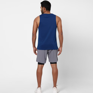 Couleur bleue hommes gym fitness débardeur 2024 personnalisé classique col rond confortable Durable séchage rapide respirant doux hommes débardeur - Product Image 4