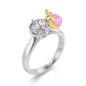 Jeulia Hug Me at My Own Pace Two Tone Snail Sterling Silver Ring - Product Image 2