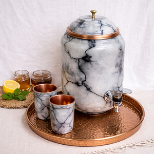 Dispensador de Agua Fría de Cobre Puro con Acabado de Mármol, Diseño Martillado Premium, Ecológico, 4.3L, Uso Doméstico - Product Image 3