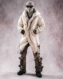 OEM Service New Men's Overhead Light Weight Cyberpunk Techwear Jacket <b>Japanese</b> Streetwear Zip-up Canvas Long Hooded Jacket - Product Image 1