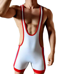 Singlet de lucha de corte alto estilo folk con costuras planas, sublimación personalizable, ultraligero - Product Image 4