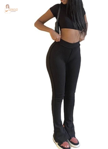 Printemps Nouvel arrivage Ensembles pour Femmes Grande Taille Col Rond Haut Court Manches Haute Pantalon Décontracté pour Femmes Ensemble 2 Pièces - Product Image 2