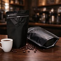 Sacs à café imprimés sur mesure, sacs à café à fond plat avec valve de dégazage, fermeture éclair, sacs d'emballage pour café de 500 g pour le stockage des grains de café