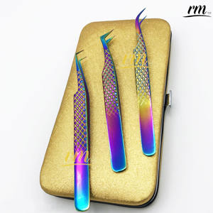 Pince à épiler professionnelle RMI de qualité supérieure en acier inoxydable avec logo personnalisé et poignée diamantée pour extensions de cils, taille personnalisable - Product Image 3