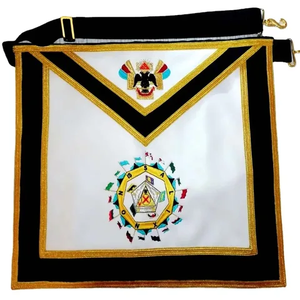 High Quality Design Hand Embroidered Masonic Aprons Wholesale Oem Service Breathable Men Regalia Masonic apron - Product Image 5