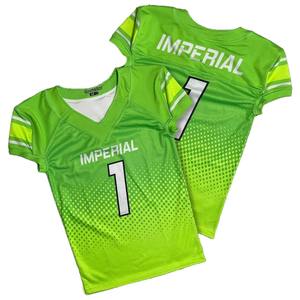 ชุดกีฬาผู้ชายคุณภาพสูง ชุดฟุตบอลอเมริกัน ชุดฟุตบอล น้ำหนักเบา ผลิตจากโพลีเอสเตอร์ 100% สีปรับแต่งได้ บริการ OEM - Product Image 1