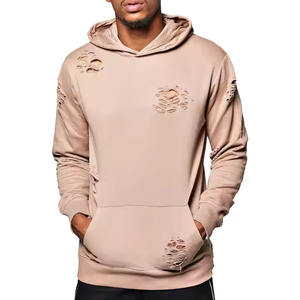 Sudadera con capucha desgastada personalizada de la mejor calidad 2024 para hombre, ropa de calle de lana alta teñida Lisa OEM ODM a la venta para el invierno - Product Image 4