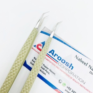 คีมหนีบขนตาสีเขียวอ่อน45องศาแหนบปลายแหลมอุปกรณ์ต่อขนตาอย่างยั่งยืน - Product Image 6