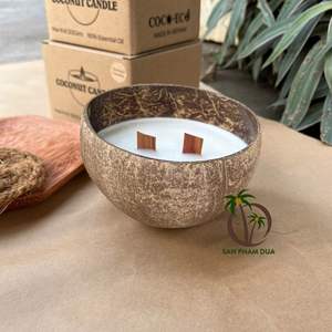 300 Gram Coco Eco Brand Handmade Eco-Friendly <b>Coconut</b> Shell <b>Candle</b> <b>Coconut</b> Wax-Lime Scent Holiday - Product Image 2