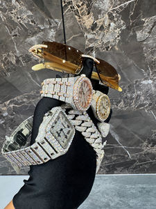 Combo de 5 |   Lunettes de soleil en moissanite, bague, toute montre en moissanite, chaîne cubaine en moissanite, bracelet tennis en moissanite personnalisé - Product Image 6