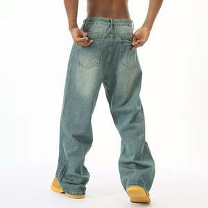 Street <b>Elastic</b> <b>Jeans</b> <b>Men</b> Denim Cargo Pants Wash Solid Color Multi Pockets Casual Mid <b>Waist</b> Trousers Slim Fit Daily Wear Joggers - Product Image 3