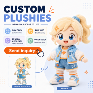 Poupée en peluche personnalisée avec cheveux tressés, robe rose claire simple, figurine douce rembourrée pour cadeau personnalisé quotidien ou décontracté - Product Image 4