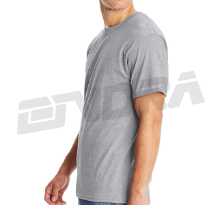 T-shirt de sport uni de haute qualité pour hommes haut en coton à manches courtes de couleur unie Logo brodé personnalisé vêtements de sport de fitness en gros - Product Image 6