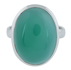 Green Onyx Oval Gemstone 925 <b>Sterling</b> <b>Silver</b> <b>Ring</b> Plain Jewelry Trendy <b>Silver</b> Plated Fashionable <b>Ring</b> for Wedding, Gift, Party. - Product Image 4