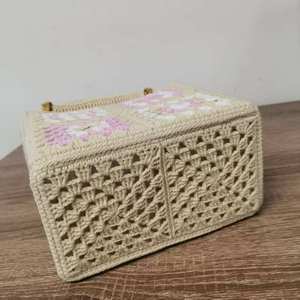 Women's Handmade Bali Multicolor Patchwork Granny Square Crochet Beach Handbag Durable Portable Floral <b>Shoulder</b> Accessory - Product Image 2