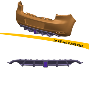 Difusor Traseiro Haosheng MK6 Preto Brilhante com Luz para <span class=keywords><strong>VW</strong></span> <span class=keywords><strong>Golf</strong></span> 6 MK6 2008 2009 2010 2011 2012 2013 - Product Image 1