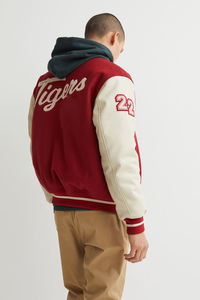 Custom Stand Collar con capucha Varsity Jacket Light USA Baseball Inspired High Street bordado Logo - Product Image 2